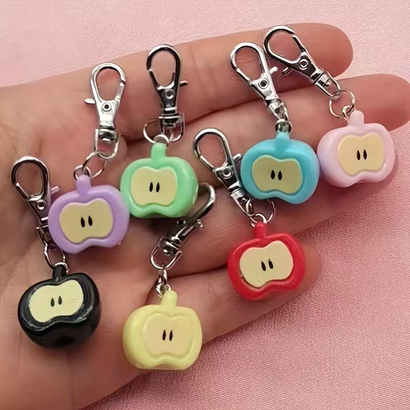 Party Favor Bag - 7pcs resin simulated Apple keychain, suitable