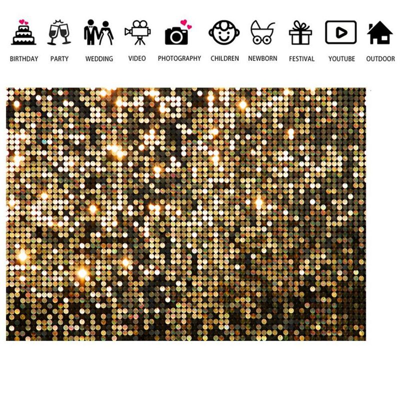 AAAE 210X150cm Glitter Gold De - Party Banner Gold 评论和价格