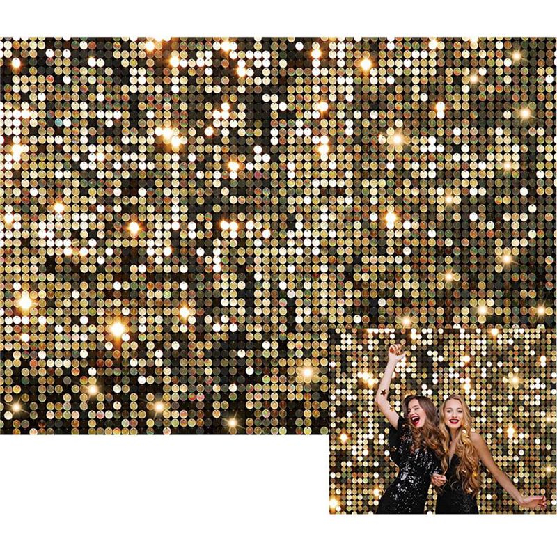 AAAE 210X150cm Glitter Gold De - Party Banner Gold 评论和价格
