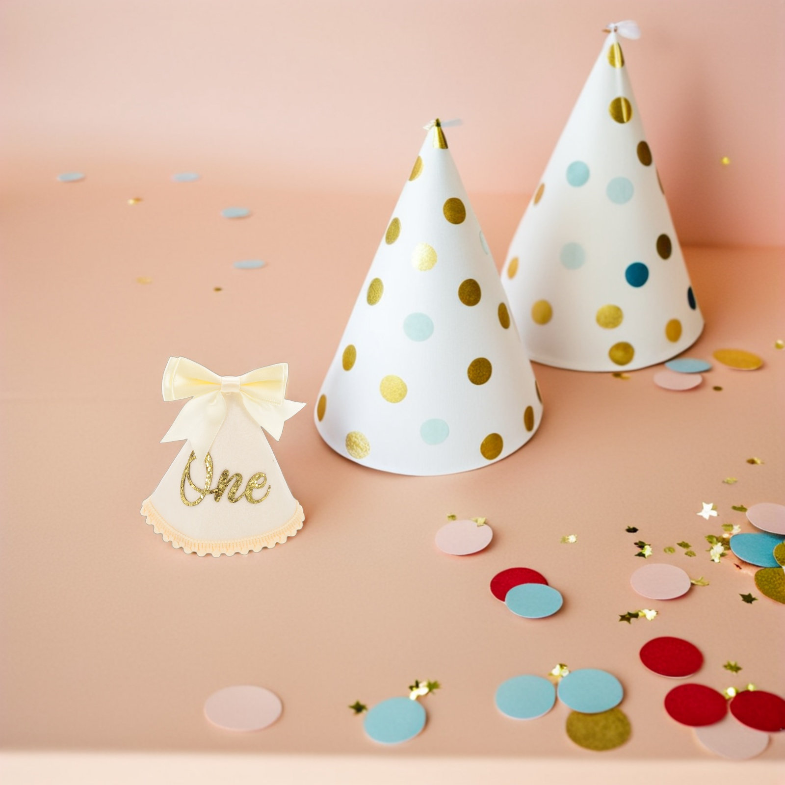 Birthday Hat Felt Bow First Bi - Party Hat Cone 评论和价格