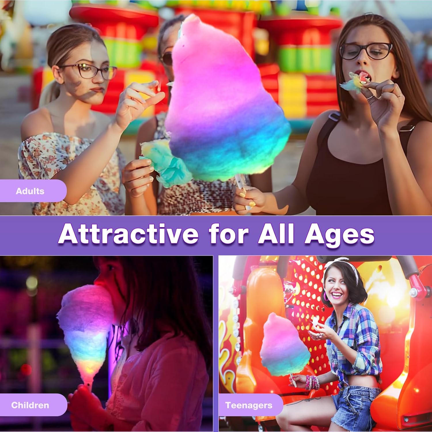 20pcs Colorful Flashing LED Co - Cotton Candy Cone 评论和价格