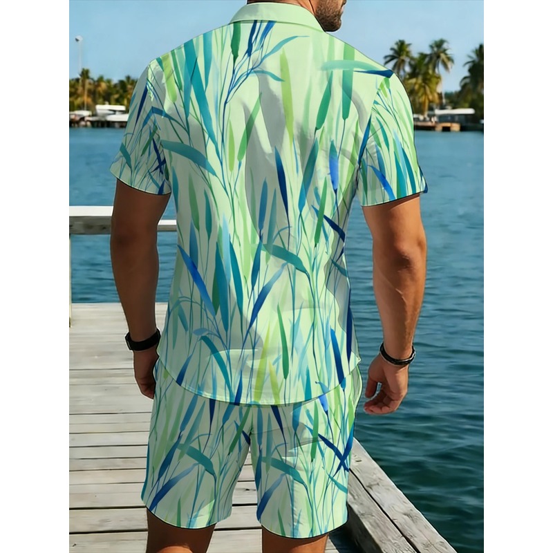 Summer Men's Tropical Print Sh - Event & Party Supply Photos 评论和价格