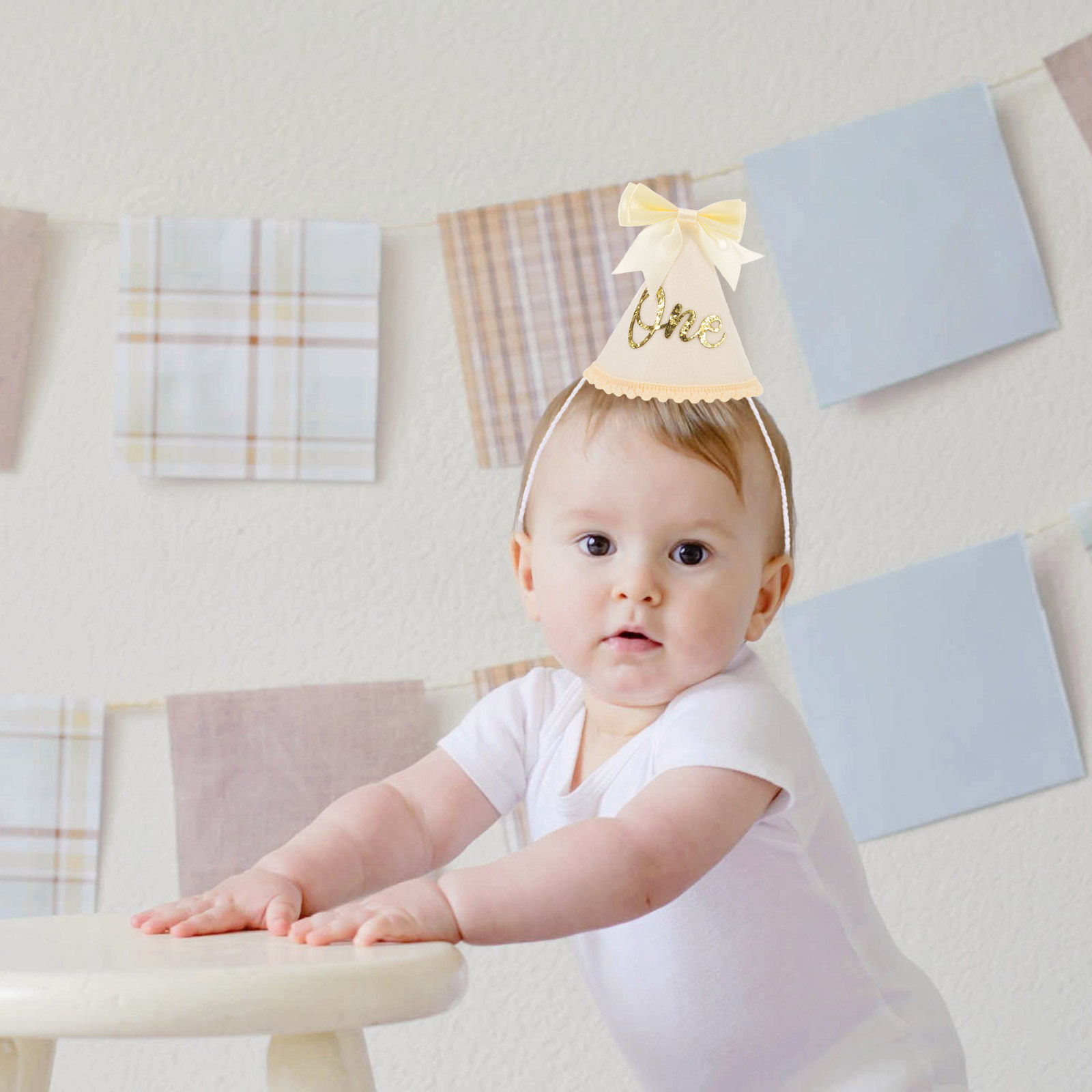 First Birthday Hat Bow Baby Cr - Party Hat Cone 评论和价格