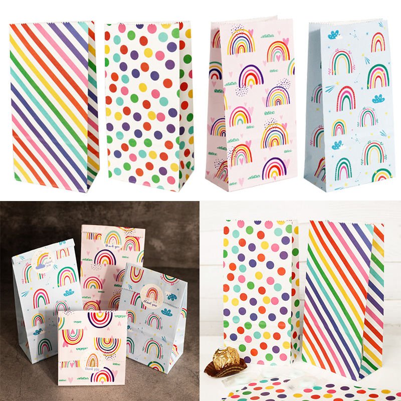 Small Paper Bags Rainbow Print - Event Party Box 评论和价格