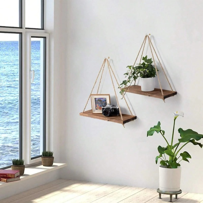 1PC Wooden Swing Hanging Hemp  - Flower Wall Panel 评论和价格