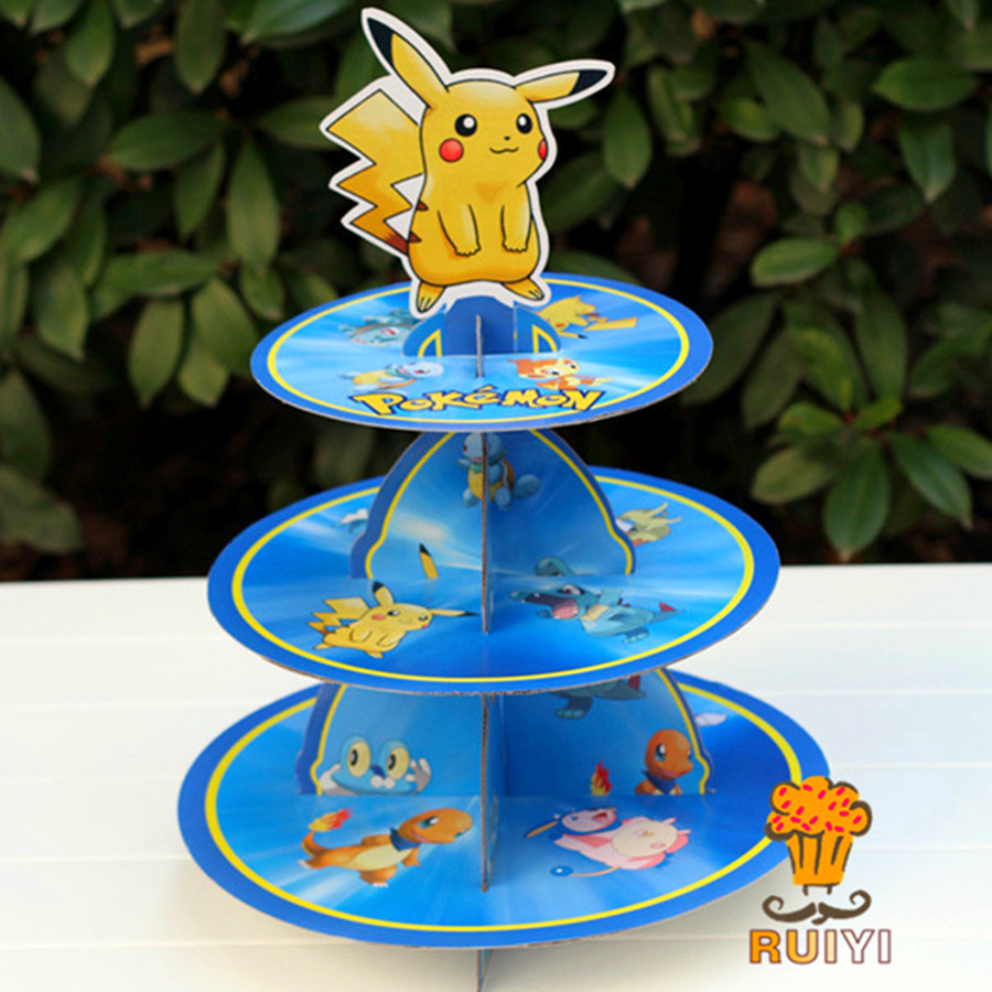 Pikachu Pokemon Three Tier Cak - Cupcake Stand Tier 评论和价格