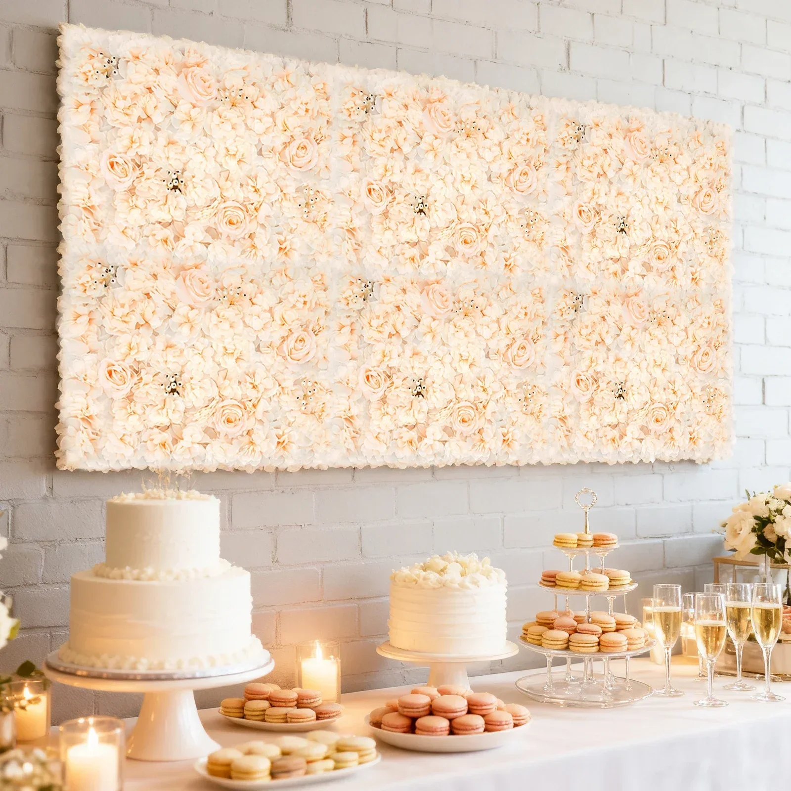 6 PCS 60*40cm Artificial Flowe - Flower Wall Panel 评论和价格