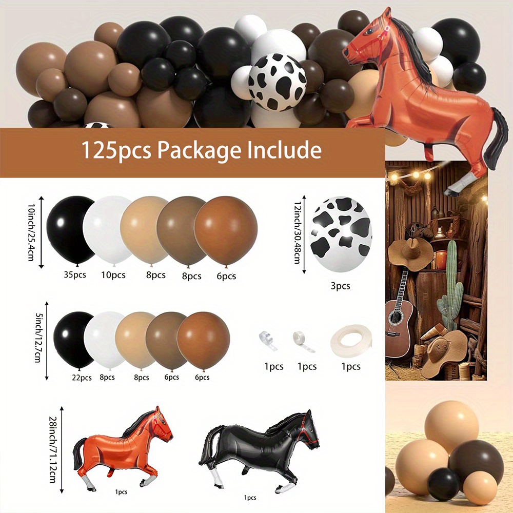 125pcs Horse Balloon Arch Set  - Balloon Arch Kit 评论和价格