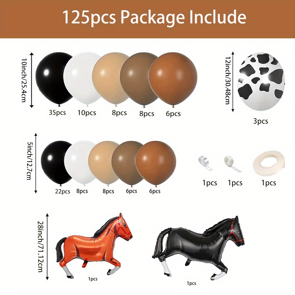 125pcs Horse Balloon Arch Set  - Balloon Arch Kit 评论和价格