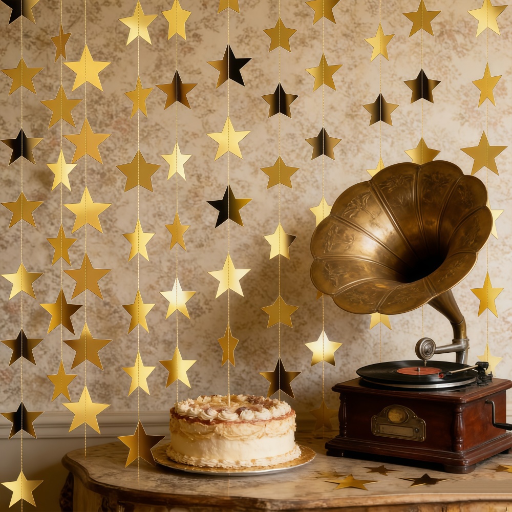 1pc 4m/157.48inch Gold Silver  - Party Banner Gold 评论和价格