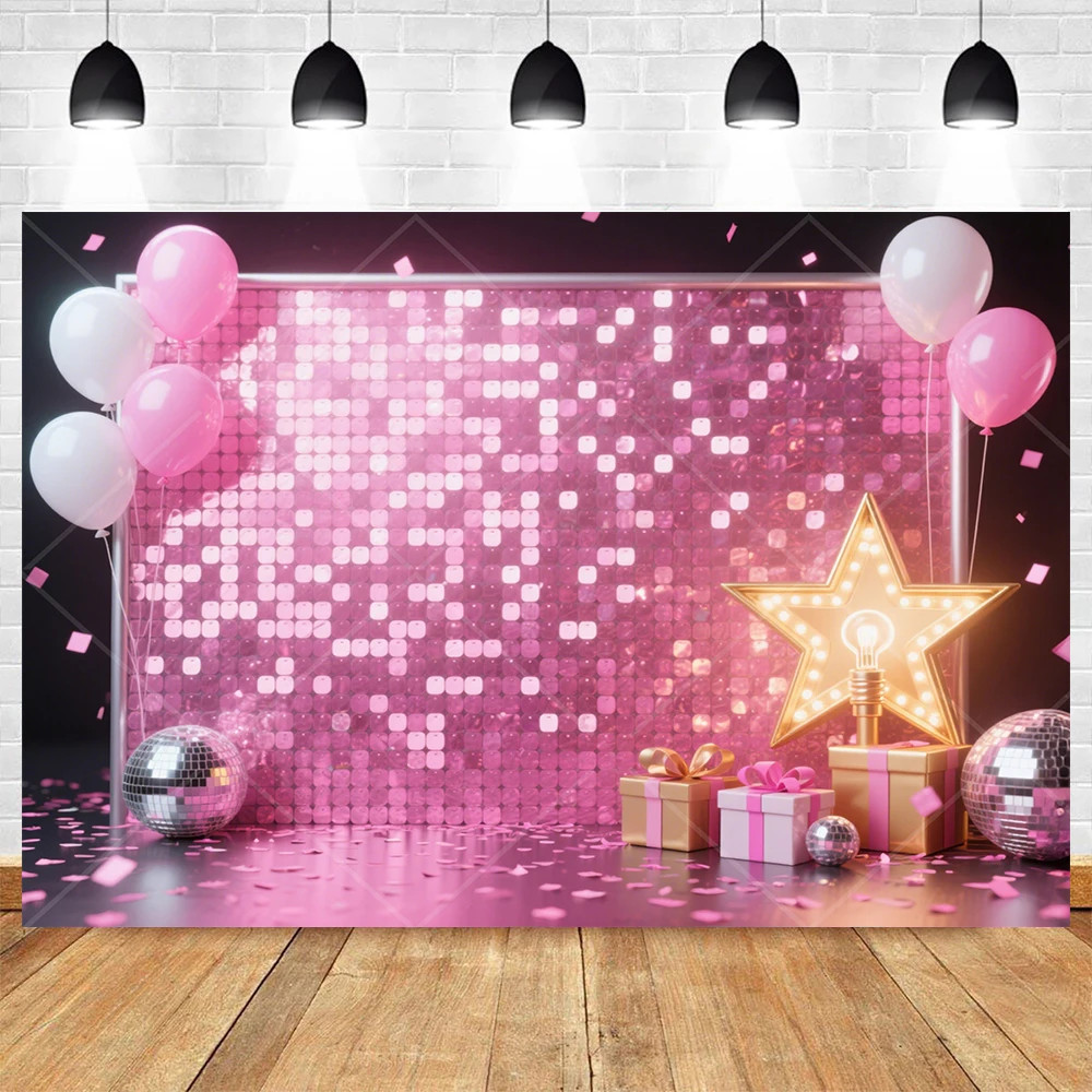 Pink Sequin Wall Birthday Part - Party Banner Gold 评论和价格