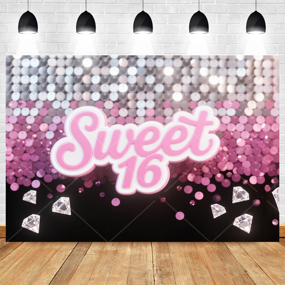 Pink Sequin Wall Birthday Part - Party Banner Gold 评论和价格