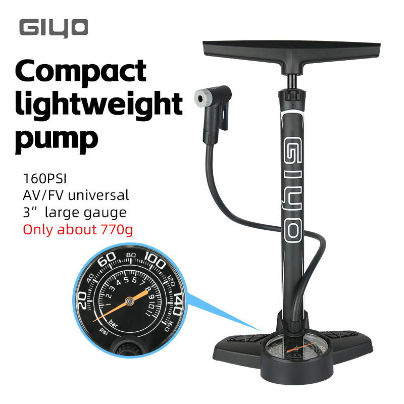 GIYO 160PSI Bicycle Floor Pump - Balloon Pump Hand 评论和价格