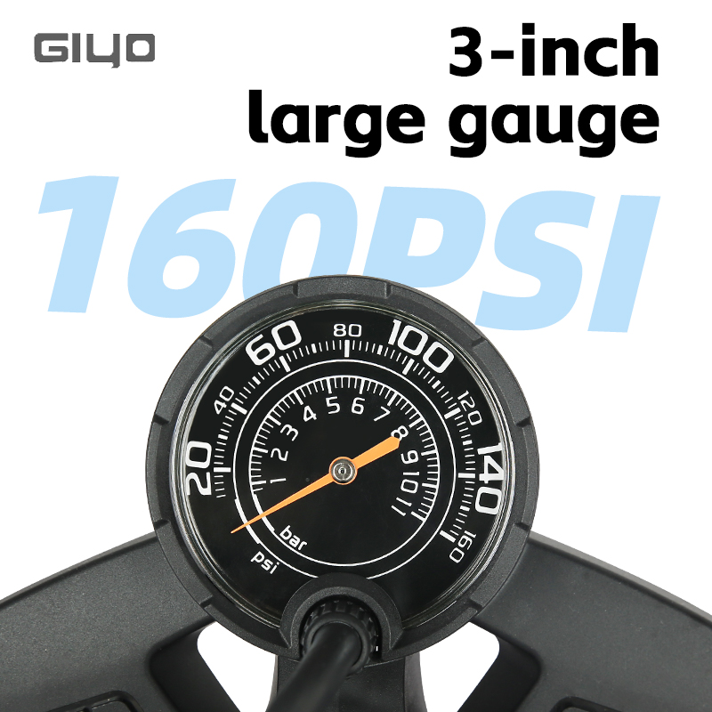 GIYO 160PSI Bicycle Floor Pump - Balloon Pump Hand 评论和价格