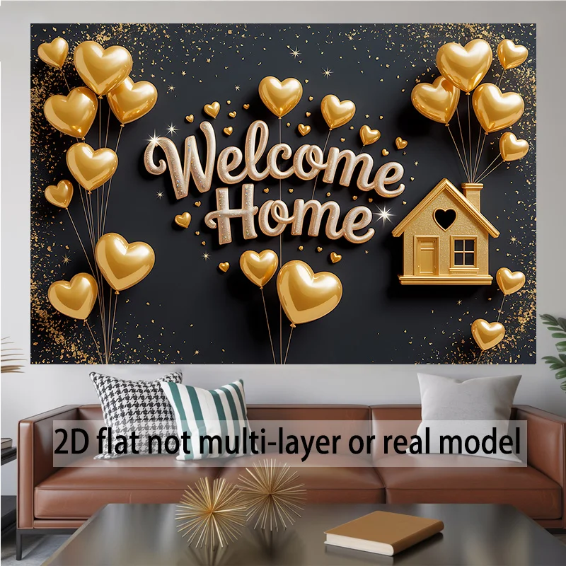 2D Flat Banner, 1 piece - Eleg - Party Banner Gold 评论和价格