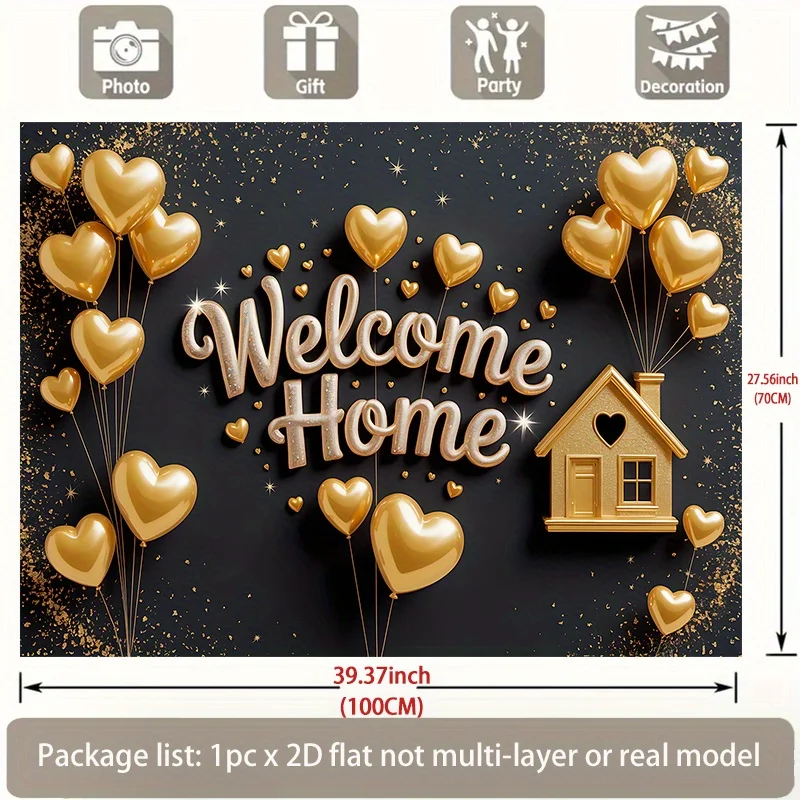 2D Flat Banner, 1 piece - Eleg - Party Banner Gold 评论和价格