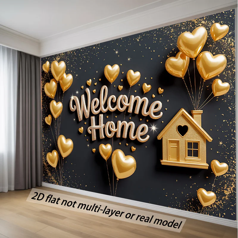 2D Flat Banner, 1 piece - Eleg - Party Banner Gold 评论和价格